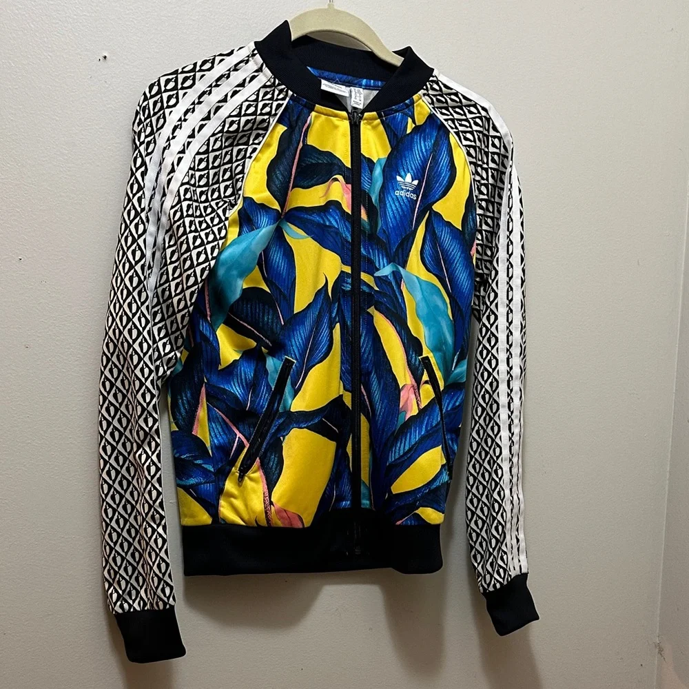 Adidas Juniors Blue and Yellow Bomber Jacket